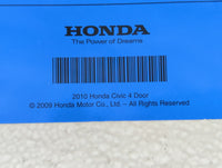 2010 Honda Civic Owners Manual Book Guide OEM Used Auto Parts - Oemusedautoparts1.com