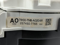 2010-2011 Honda Insight Instrument Cluster Speedometer Gauges P/N:78100-TM8-A020-M1 Fits Fits 2010 2011 OEM Used Auto Parts 