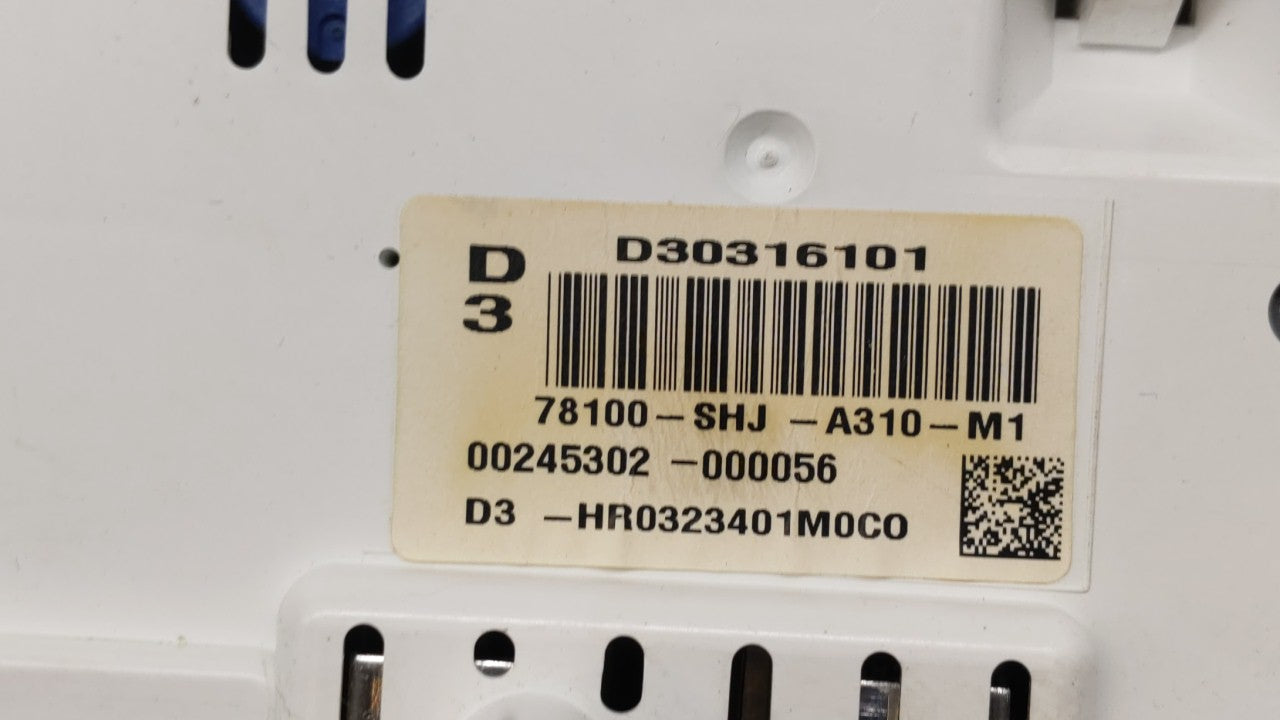 2009-2010 Honda Odyssey Instrument Cluster Speedometer Gauges P/N:78100-SHJ-A310-M1 Fits Fits 2009 2010 OEM Used Auto Parts 