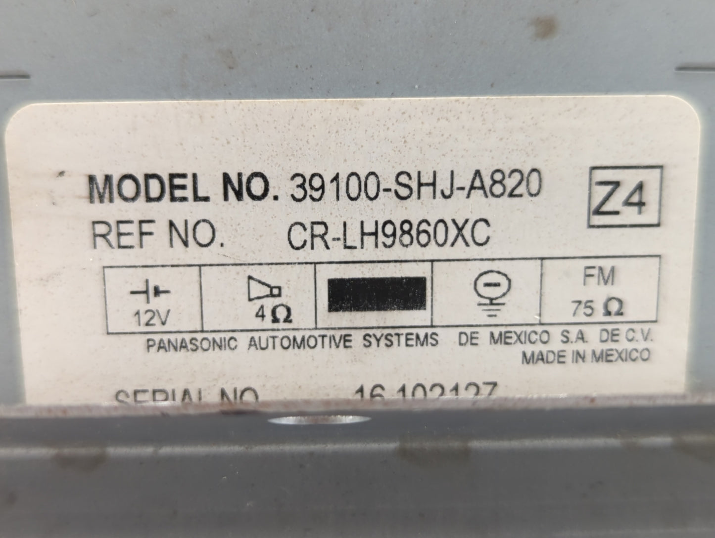 2005-2010 Honda Odyssey Am Fm Cd Player Radio Receiver - Oemusedautoparts1.com