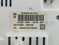 2009-2010 Honda Odyssey Instrument Cluster Speedometer Gauges P/N:78100-SHJ-A310-M1 Fits Fits 2009 2010 OEM Used Auto Parts 