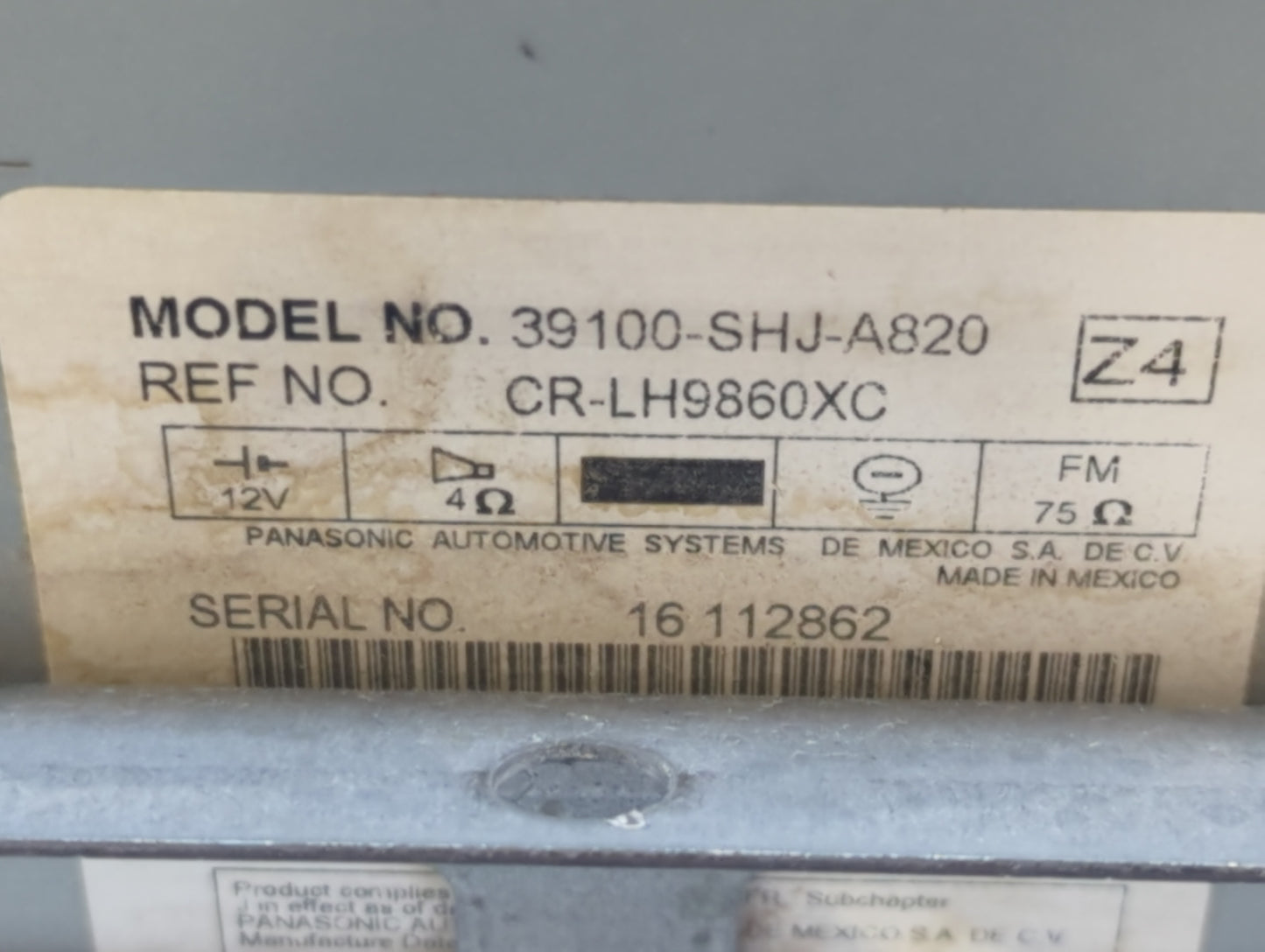 2005-2010 Honda Odyssey Am Fm Cd Player Radio Receiver - Oemusedautoparts1.com
