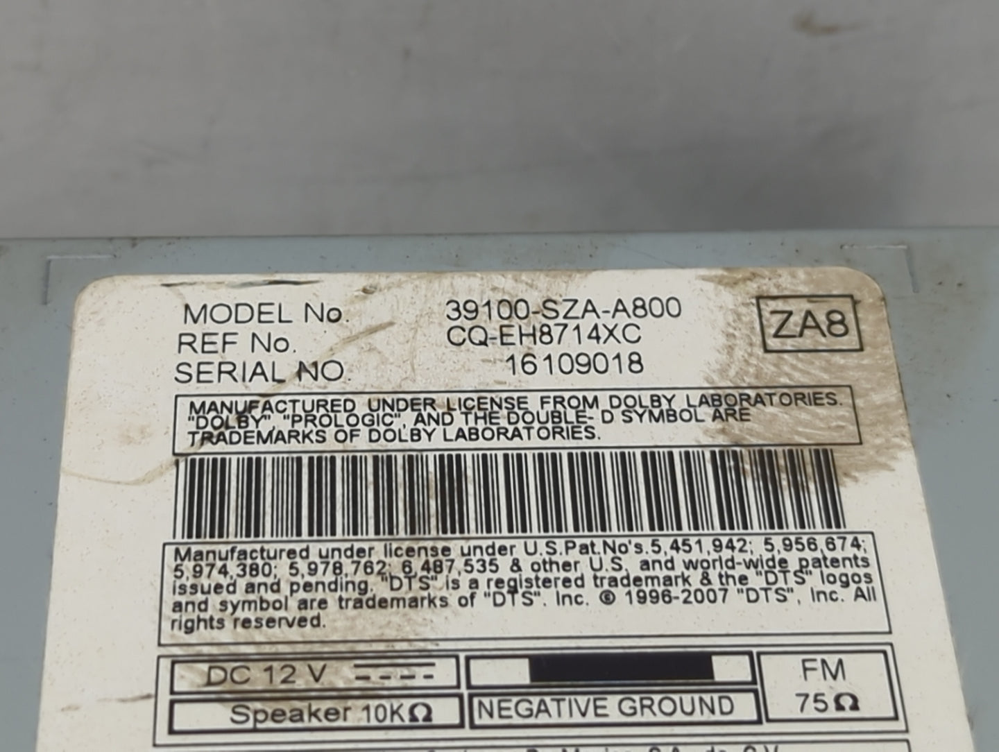 2009-2011 Honda Pilot Radio AM FM Cd Player Receiver Replacement P/N:39100-SZA-A800 CQ-EH8714XC Fits Fits 2009 2010 2011 OEM