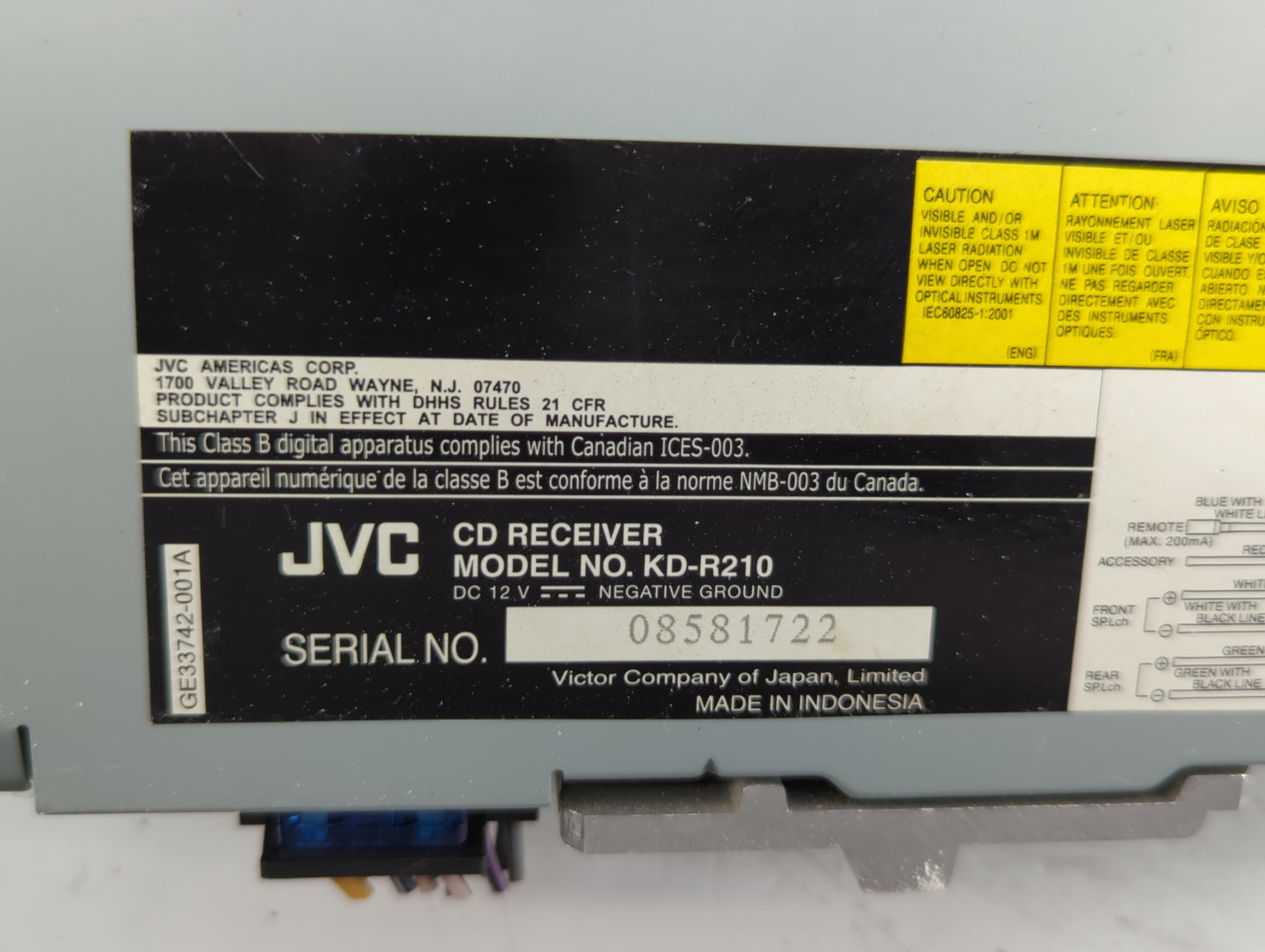 2010 Hyundai Accent Radio AM FM Cd Player Receiver Replacement P/N:08581722 Fits OEM Used Auto Parts - Oemusedautoparts1.com