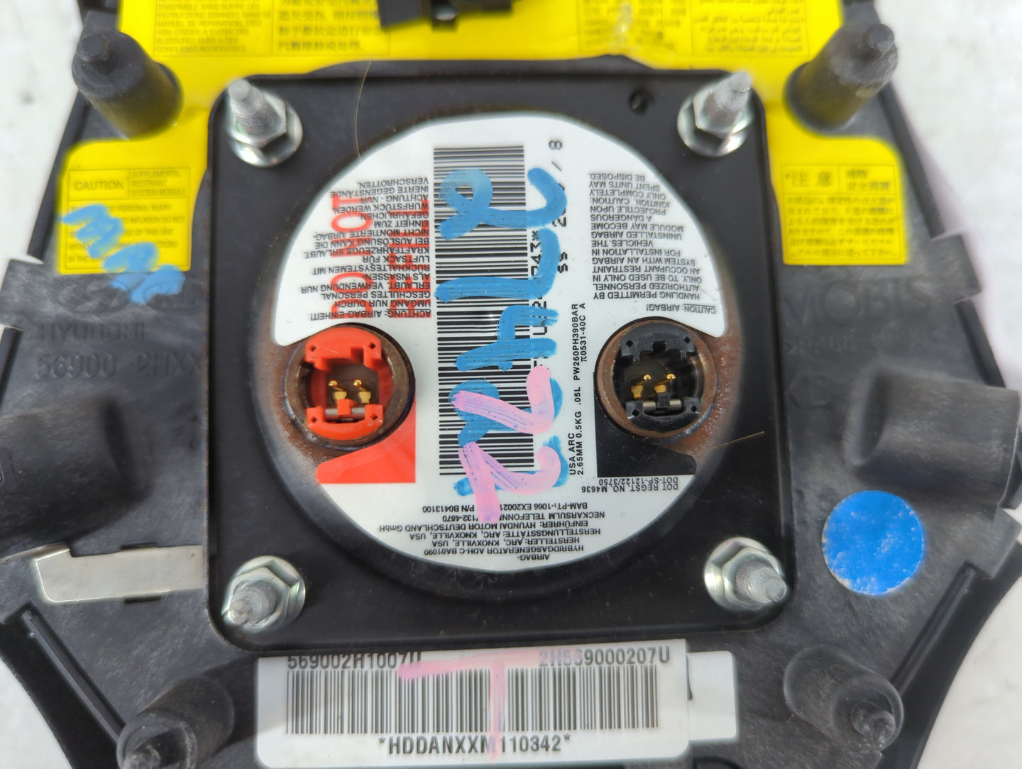 2007-2016 Hyundai Elantra Air Bag Driver Left Steering Wheel Mounted P/N:HDDANXXM110342 569002H1007 Fits OEM Used Auto Parts