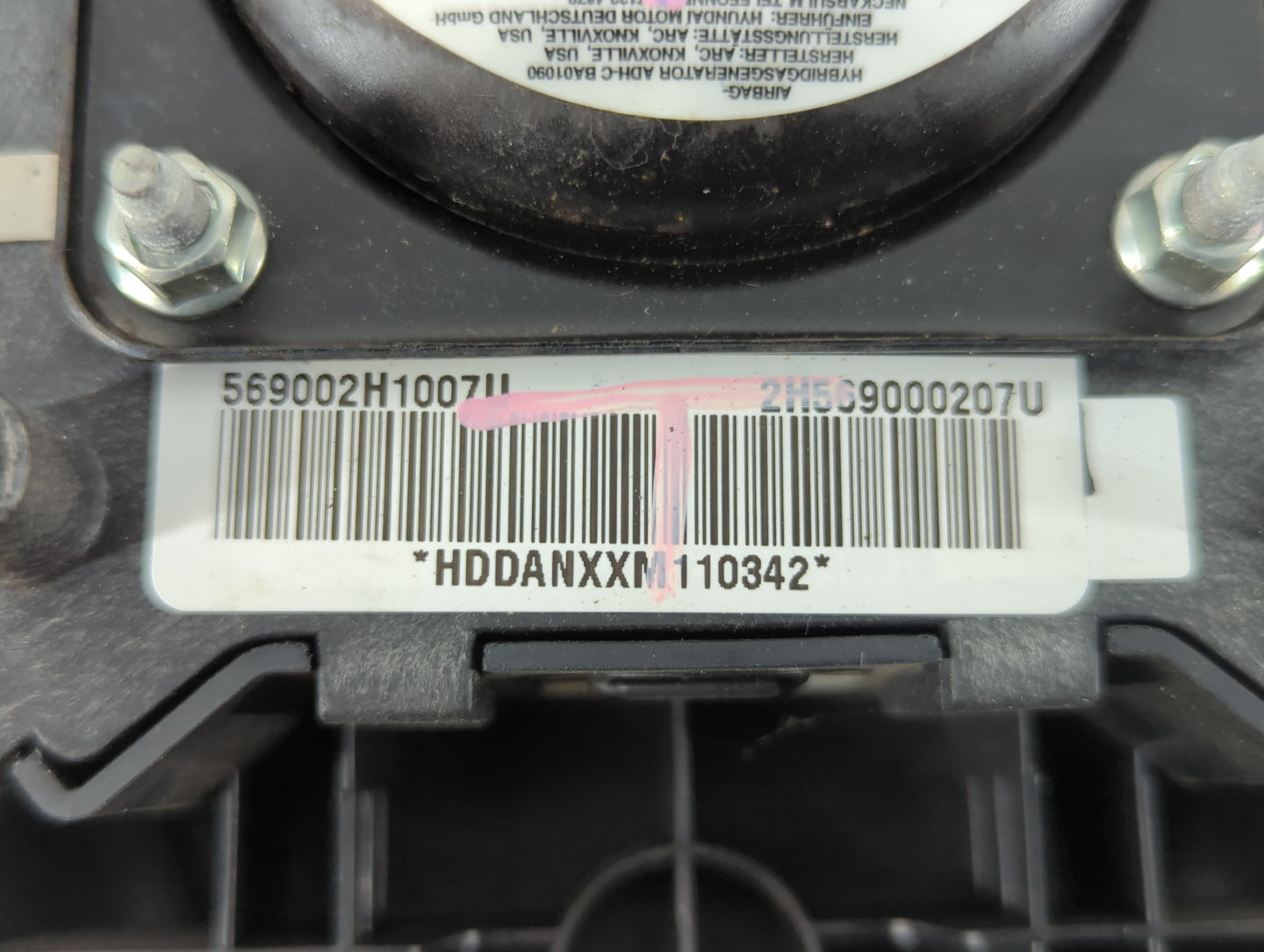 2007-2016 Hyundai Elantra Air Bag Driver Left Steering Wheel Mounted P/N:HDDANXXM110342 569002H1007 Fits OEM Used Auto Parts