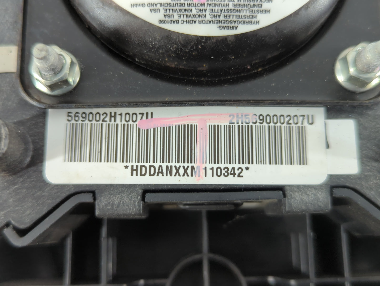 2007-2016 Hyundai Elantra Air Bag Driver Left Steering Wheel Mounted P/N:HDDANXXM110342 569002H1007 Fits OEM Used Auto Parts