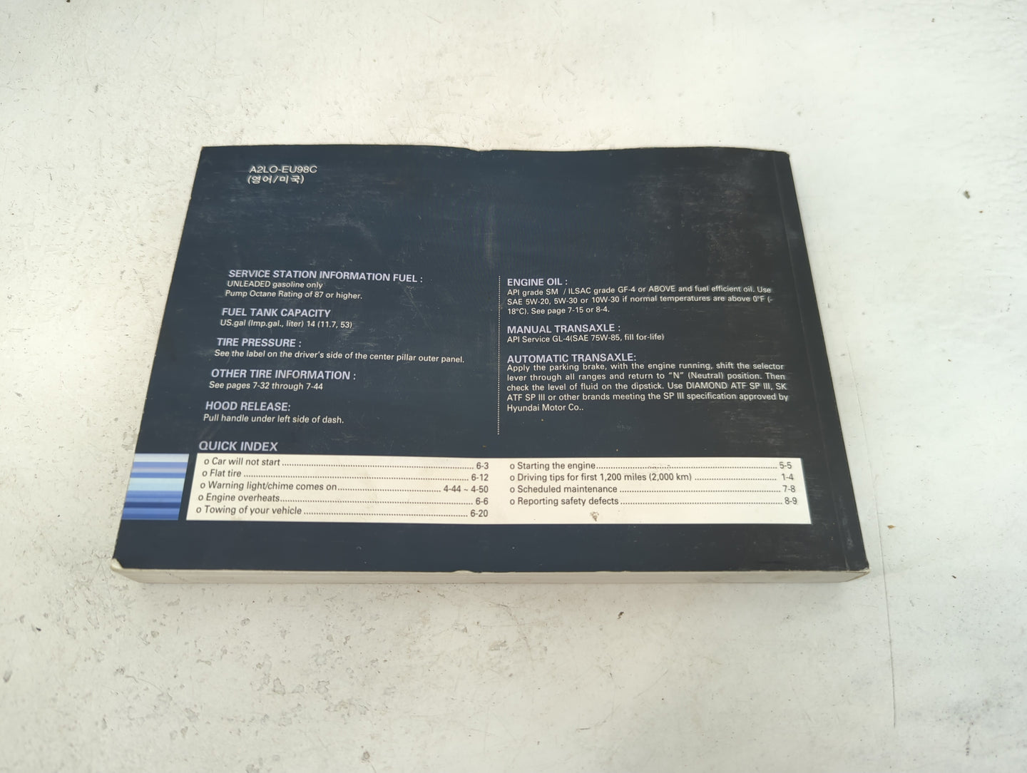 2010 Hyundai Elantra Touring Owners Manual Book Guide P/N:A2LO-EU98C OEM Used Auto Parts - Oemusedautoparts1.com