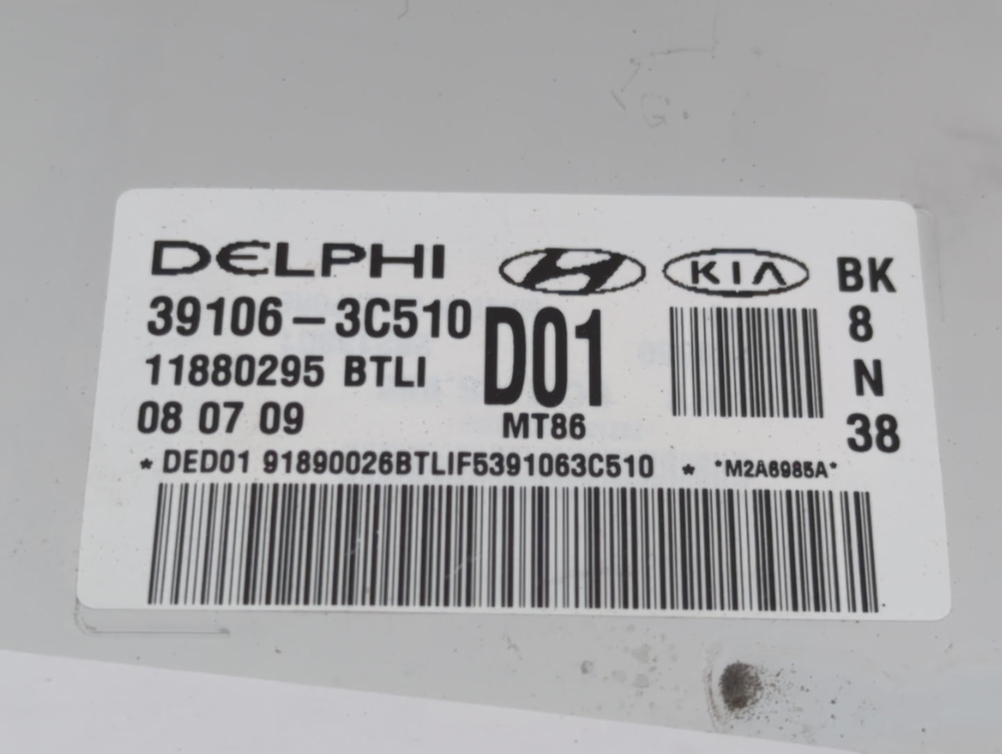 2009-2011 Hyundai Genesis PCM Engine Control Computer ECU ECM PCU OEM P/N:39106-3C510 Fits Fits 2009 2010 2011 OEM Used Auto