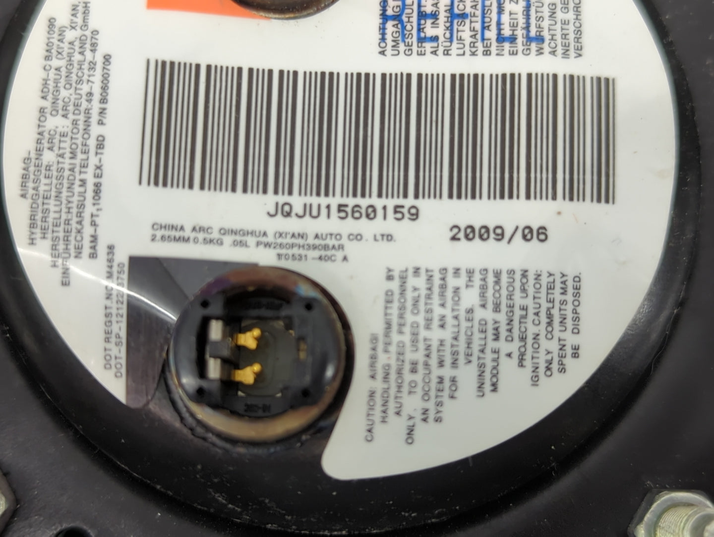 2009-2012 Hyundai Genesis Air Bag Driver Left Steering Wheel Mounted Fits Fits 2009 2010 2011 2012 OEM Used Auto Parts - Oem