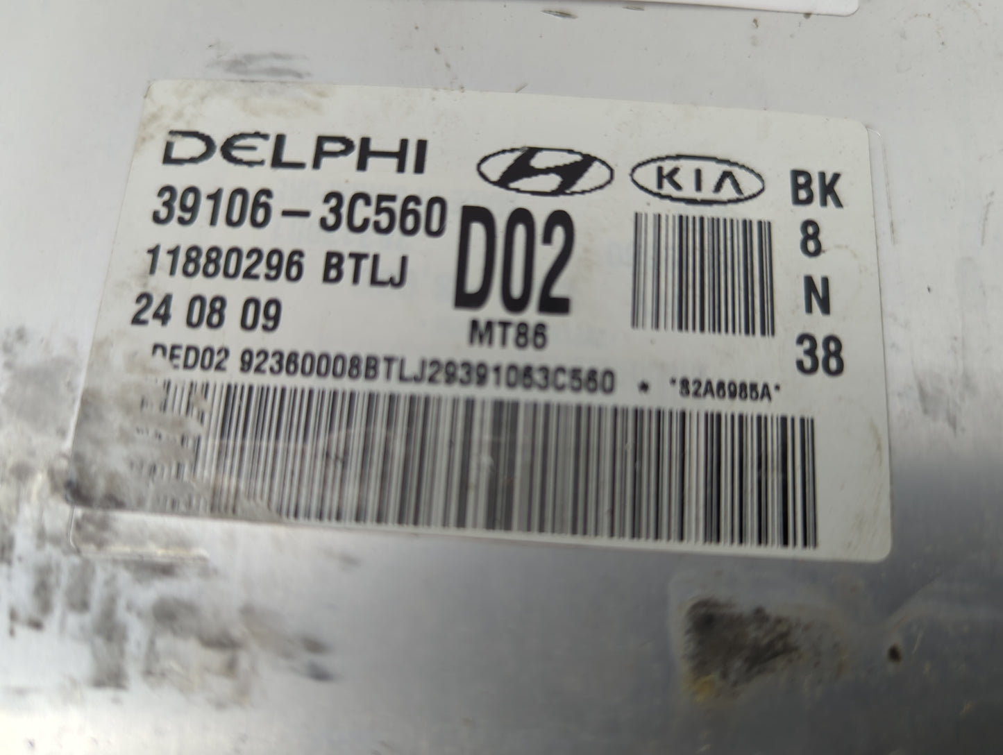 2009-2011 Hyundai Genesis PCM Engine Control Computer ECU ECM PCU OEM P/N:39106-3C560 Fits Fits 2009 2010 2011 OEM Used Auto