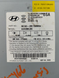 2009-2010 Hyundai Genesis Radio AM FM Cd Player Receiver Replacement P/N:96180-2M110AMS4 A200BKLBX Fits Fits 2009 2010 OEM U