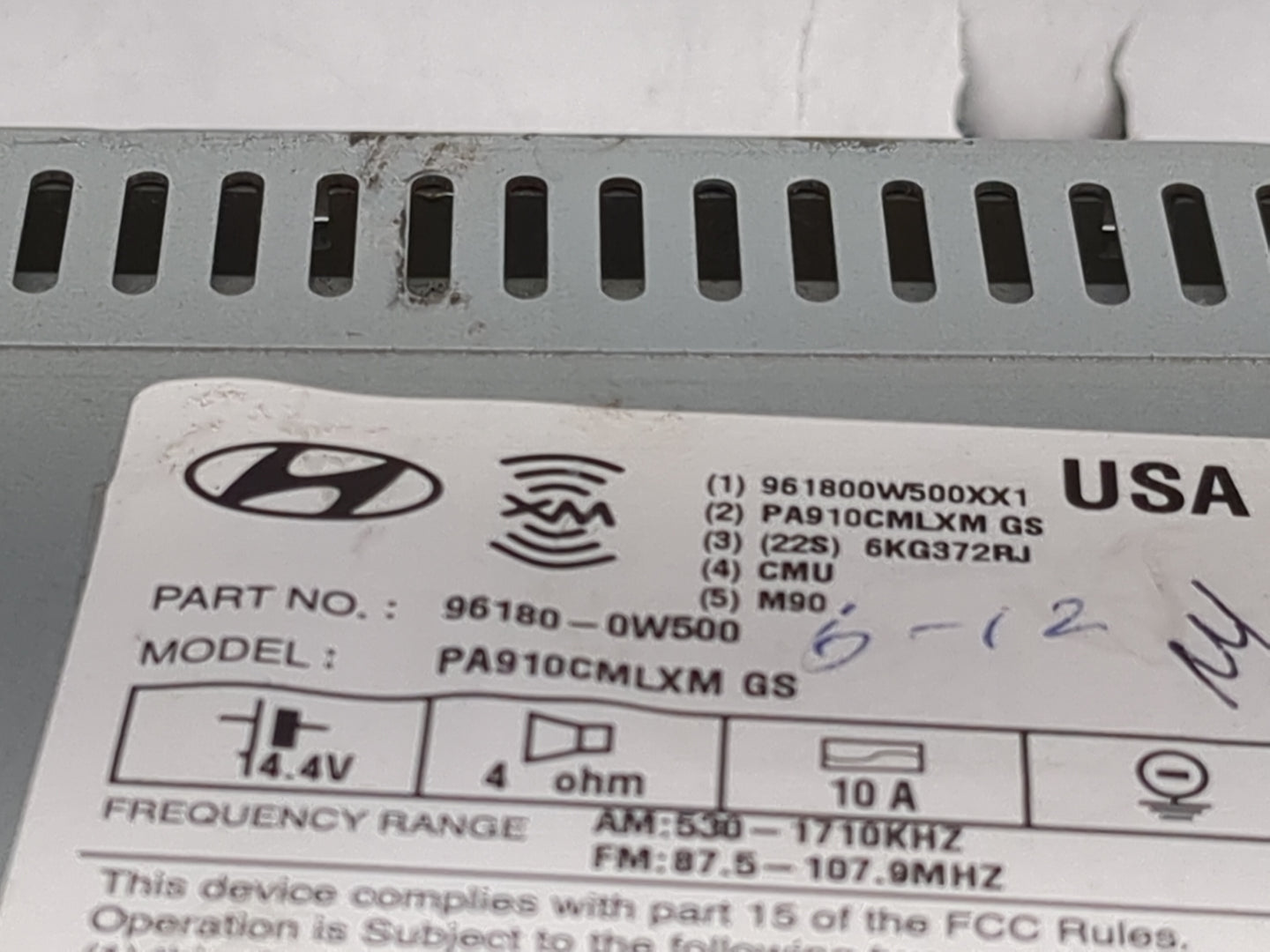 2010-2012 Hyundai Santa Fe Radio AM FM Cd Player Receiver Replacement P/N:961800W500XX1 PA910CMLXM Fits Fits 2010 2011 2012 