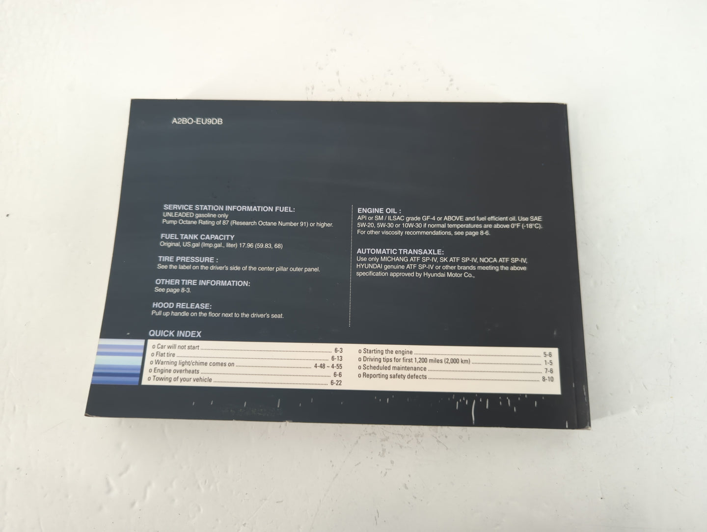 2010 Hyundai Santa Fe Owners Manual Book Guide P/N:A2BO-EU9DB OEM Used Auto Parts - Oemusedautoparts1.com