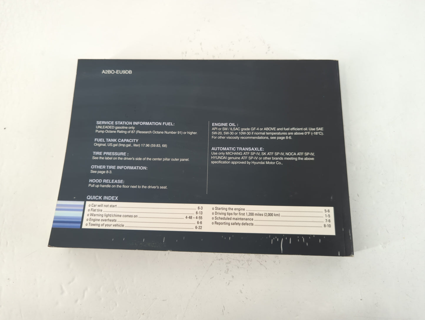 2010 Hyundai Santa Fe Owners Manual Book Guide P/N:A2BO-EU9DB OEM Used Auto Parts - Oemusedautoparts1.com