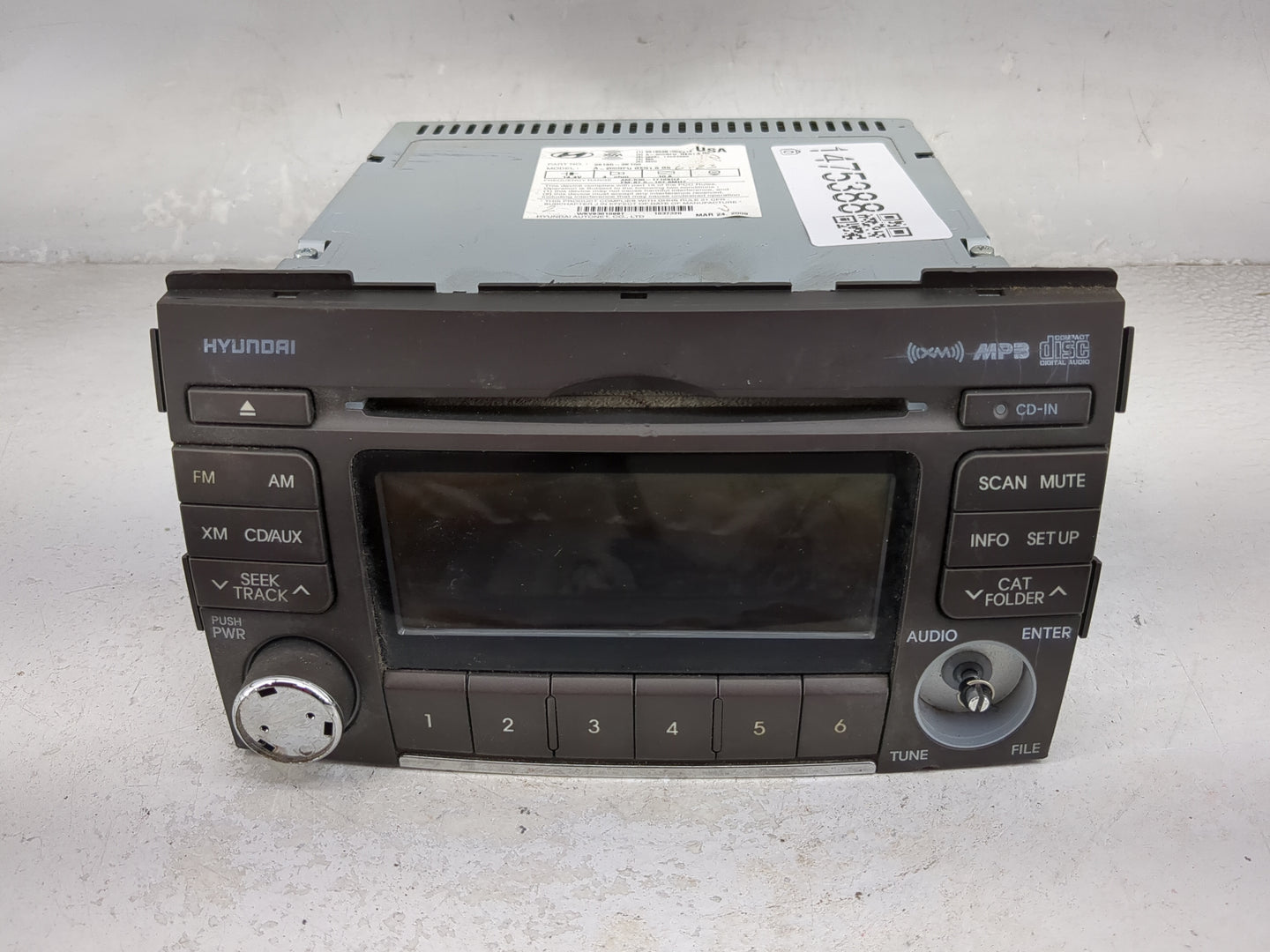 2009-2010 Hyundai Sonata Radio AM FM Cd Player Receiver Replacement P/N:961853K100XX1Z 96185-3K100, A-200NFU Fits Fits 2009 