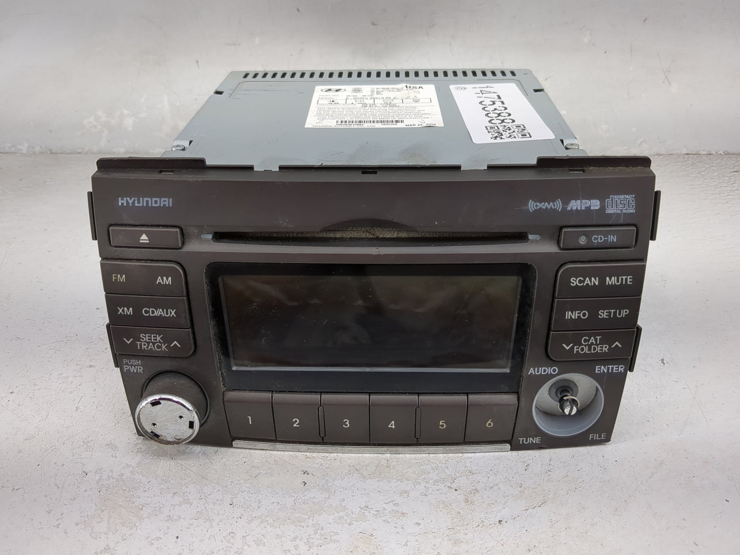 2009-2010 Hyundai Sonata Radio AM FM Cd Player Receiver Replacement P/N:961853K100XX1Z 96185-3K100, A-200NFU Fits Fits 2009 