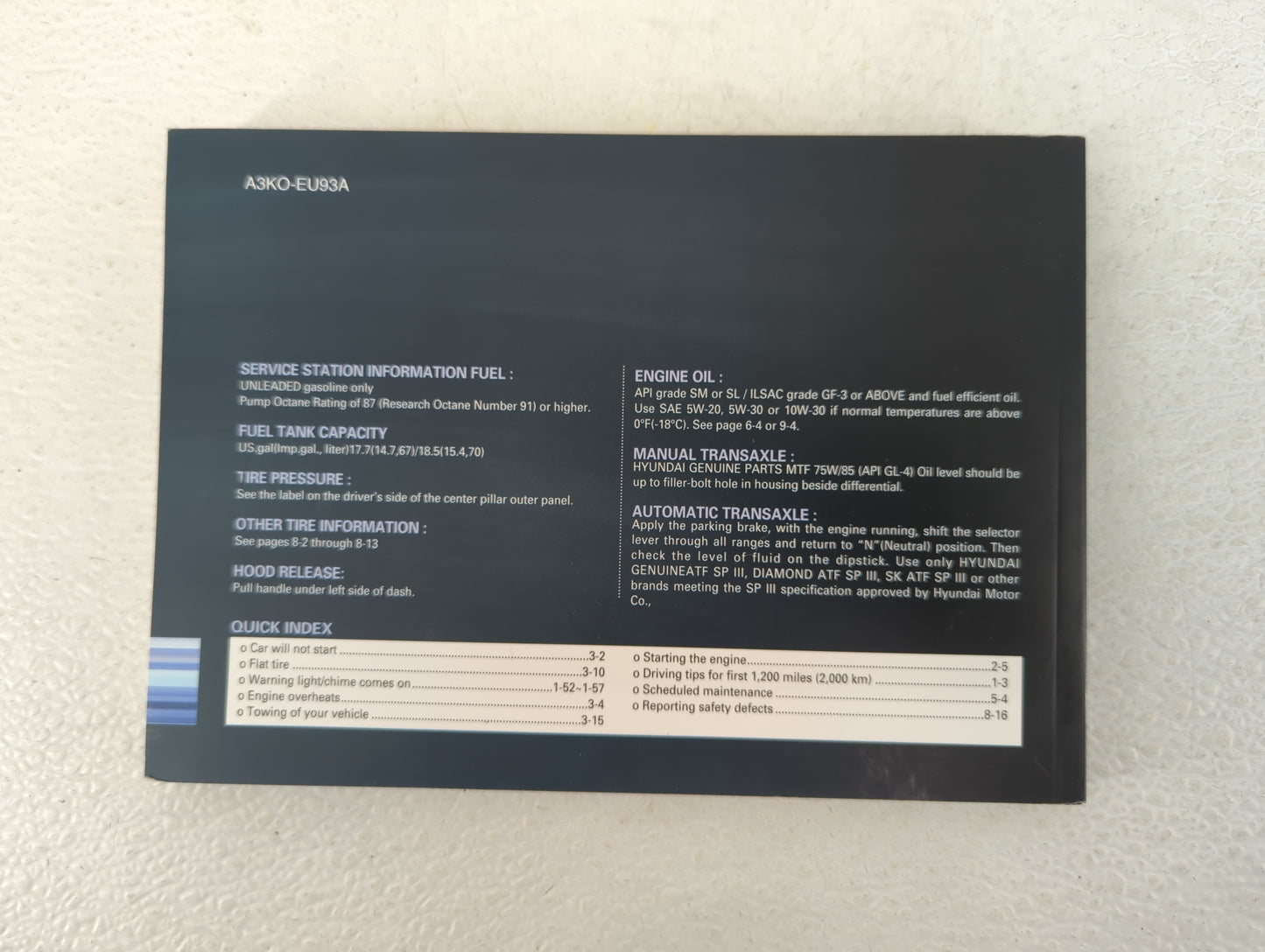 2010 Hyundai Sonata Owners Manual Book Guide P/N:A3K0 EU93A OEM Used Auto Parts - Oemusedautoparts1.com