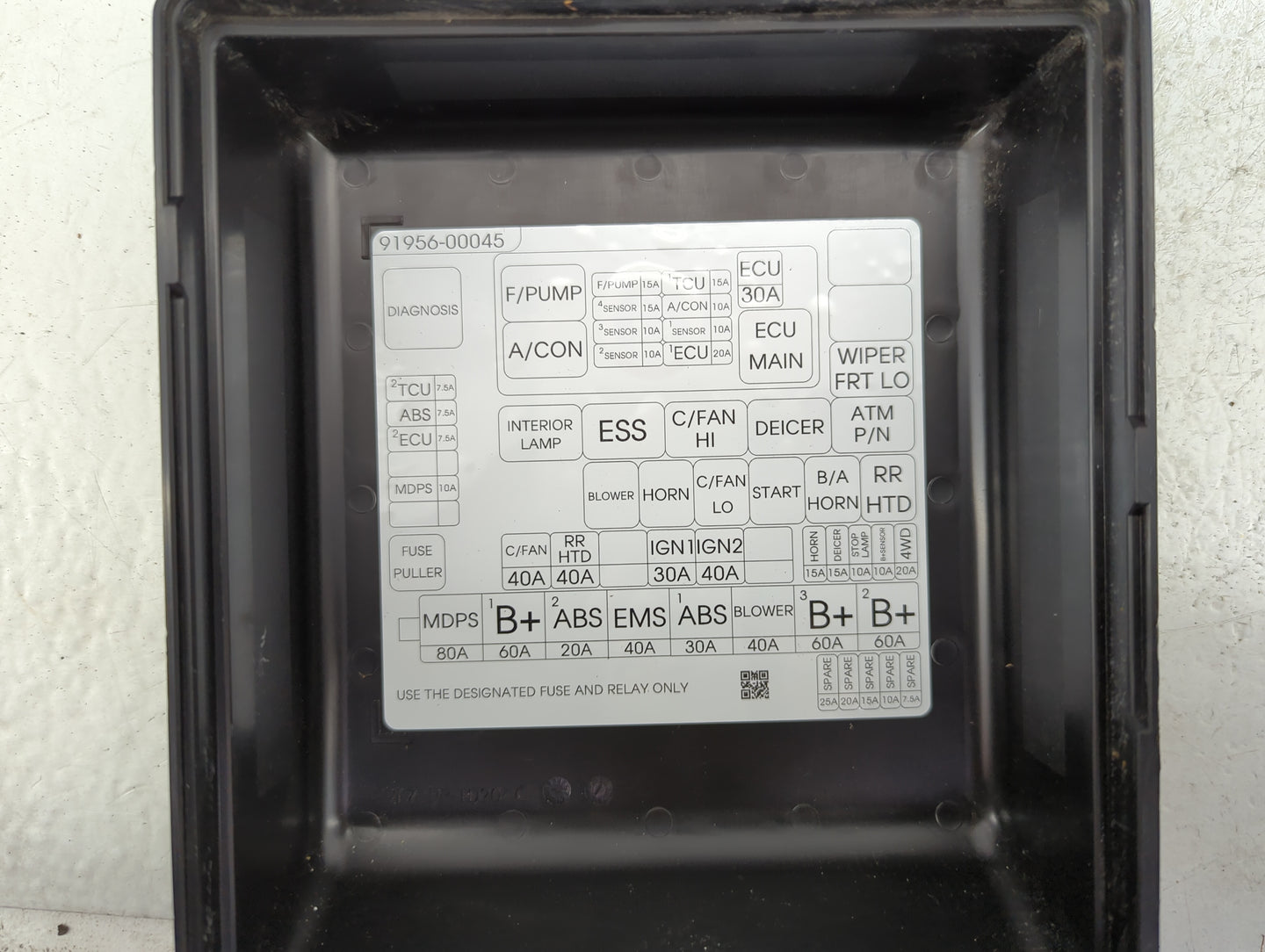 2010-2013 Hyundai Tucson Fusebox Fuse Box Panel Relay Module P/N:91956-00045 Fits Fits 2010 2011 2012 2013 OEM Used Auto Par