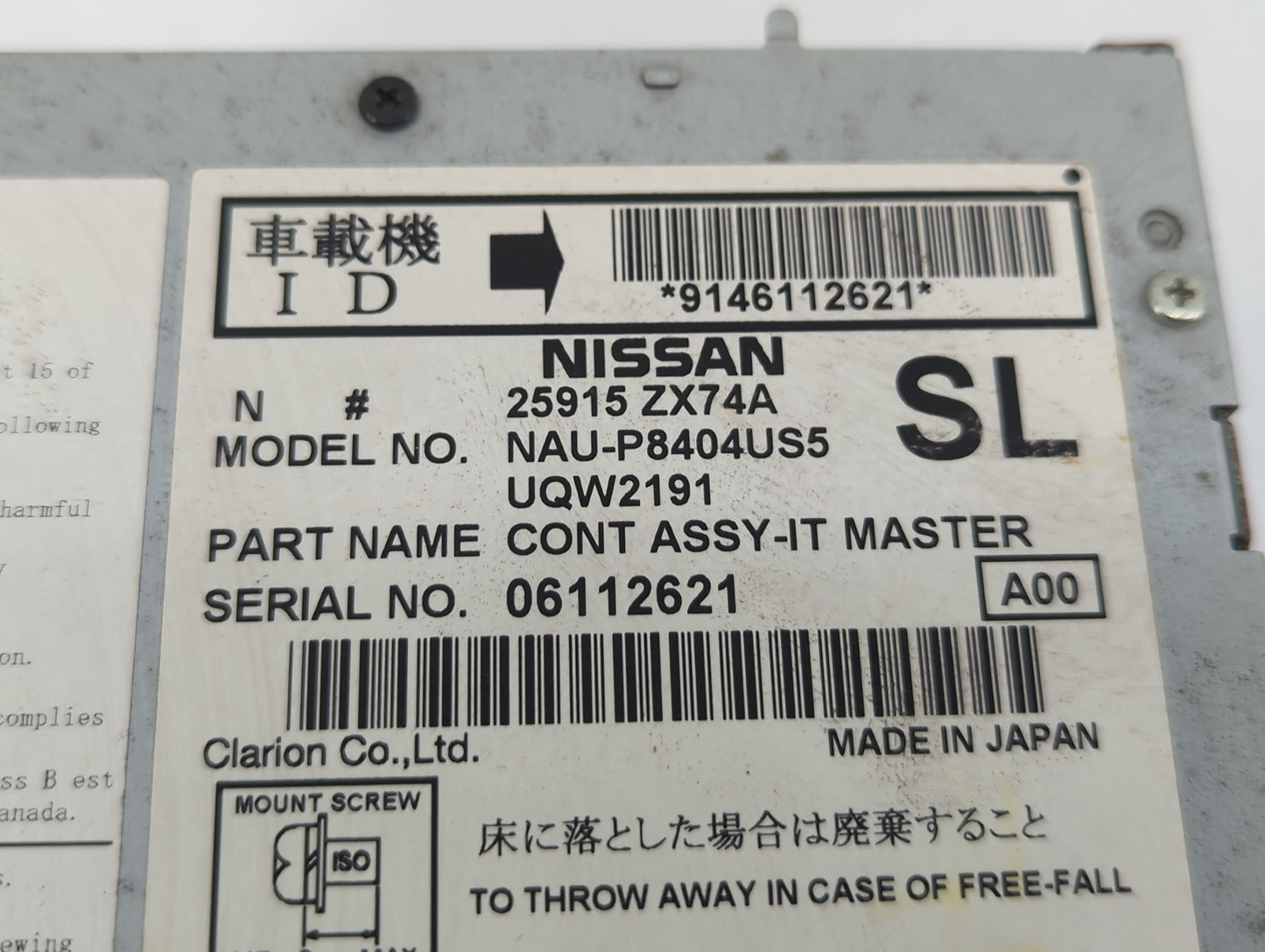2010-2011 Infiniti Ex35 Am Fm Cd Player Radio Receiver - Oemusedautoparts1.com