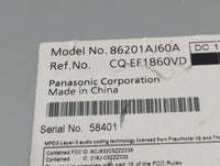 2009-2010 Infiniti M35 Radio AM FM Cd Player Receiver Replacement P/N:86201AJ60A Fits Fits 2009 2010 OEM Used Auto Parts - O