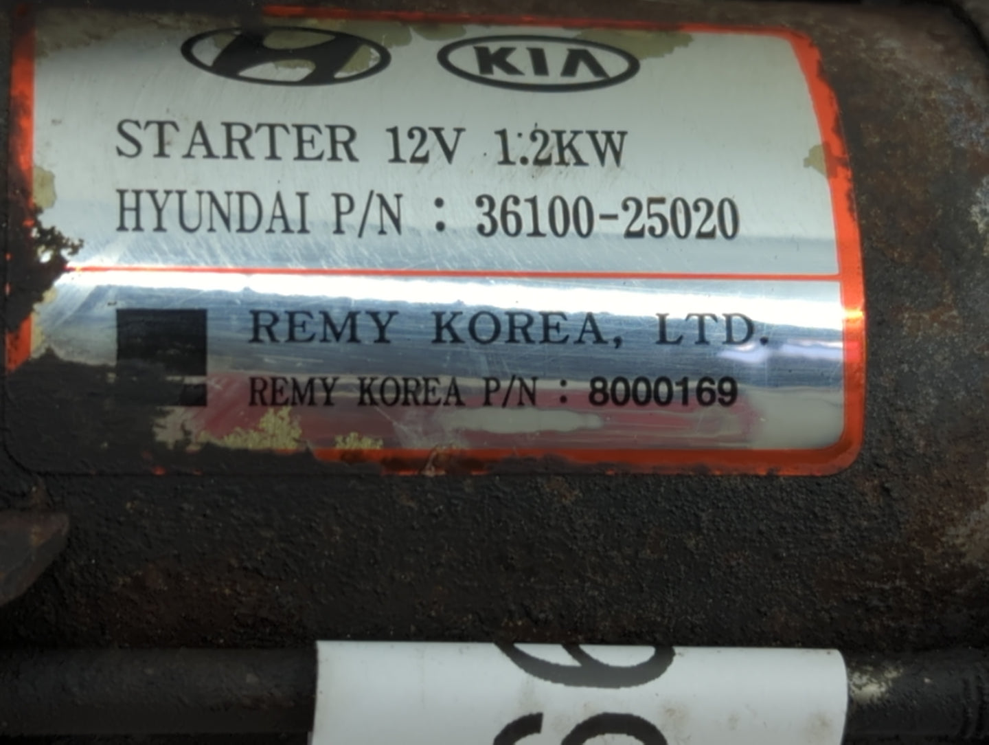 2010 Kia Forte Car Starter Motor Solenoid OEM P/N:36100-25020 Fits Fits 2006 2007 2008 2009 2011 2012 OEM Used Auto Parts - 