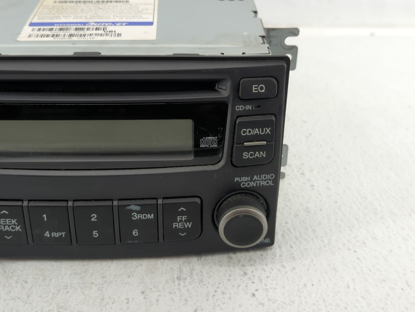 2010 Kia Optima Radio AM FM Cd Player Receiver Replacement P/N:96140-2G600T0 Fits OEM Used Auto Parts - Oemusedautoparts1.co