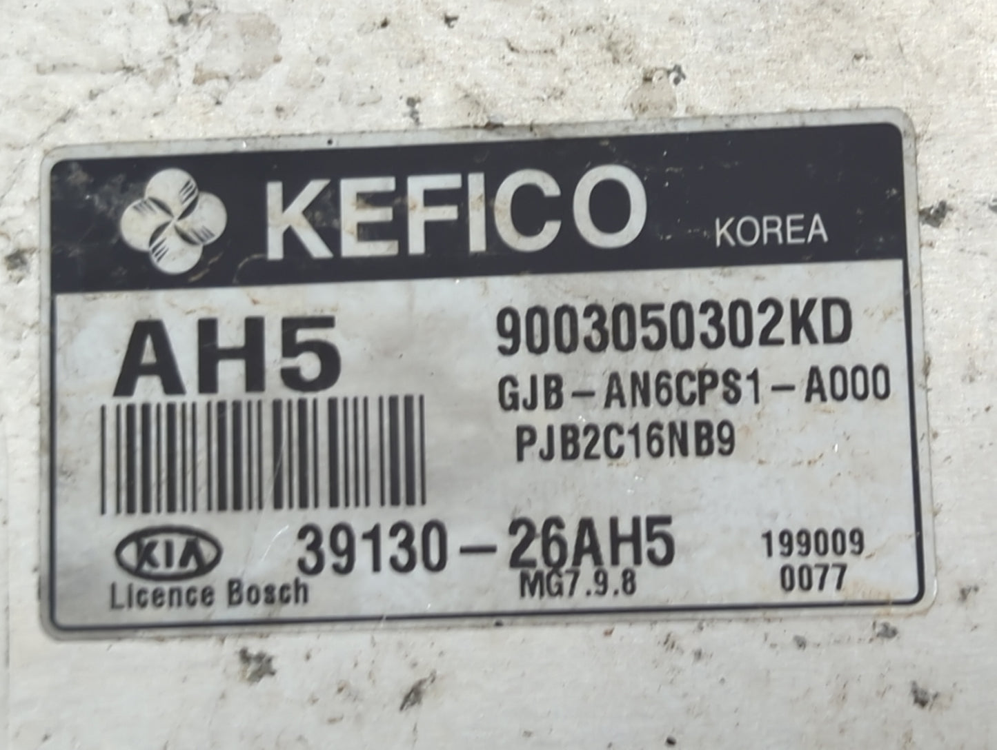 2009-2011 Kia Rio PCM Engine Control Computer ECU ECM PCU OEM P/N:39130-26AH5 Fits Fits 2009 2010 2011 OEM Used Auto Parts -