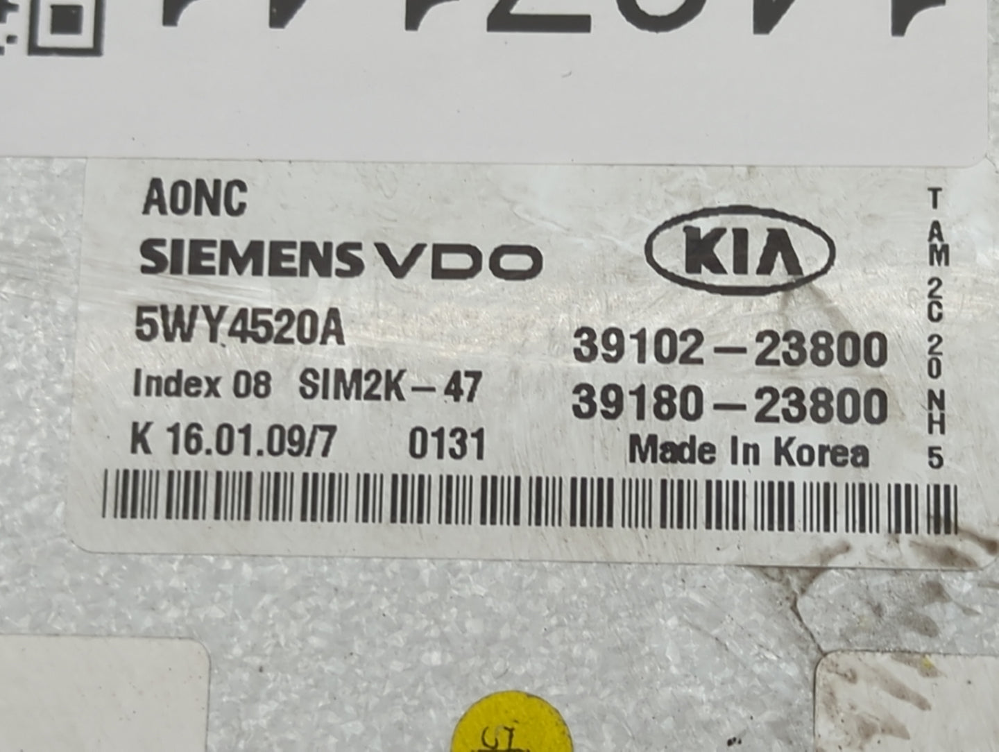 2010 Kia Soul PCM Engine Control Computer ECU ECM PCU OEM P/N:39102-23800 39180-23800, 5WY4520A Fits OEM Used Auto Parts - O