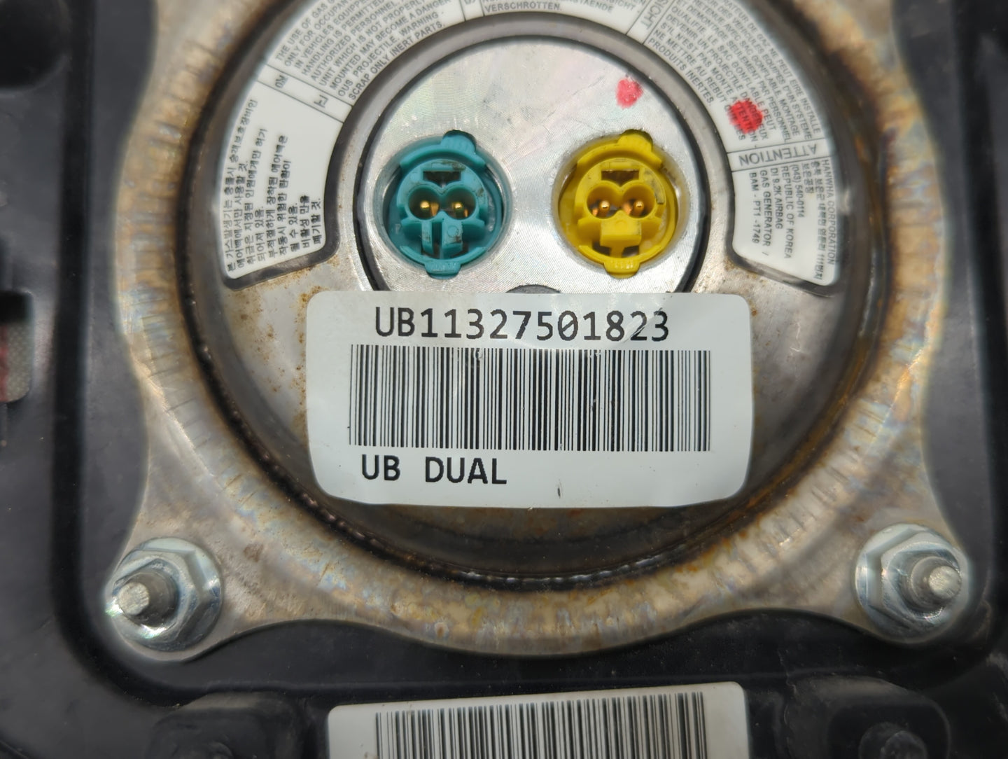 2010-2011 Kia Soul Air Bag Driver Left Steering Wheel Mounted P/N:BAM-PT1-1749 Fits Fits 2010 2011 OEM Used Auto Parts - Oem