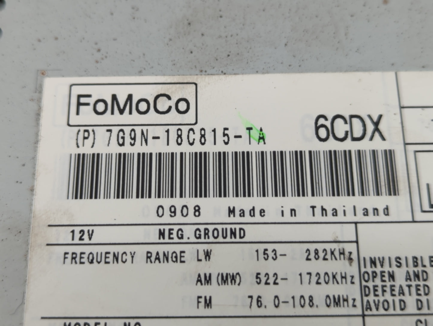 2008-2012 Land Rover Lr2 Am Fm Cd Player Radio Receiver - Oemusedautoparts1.com