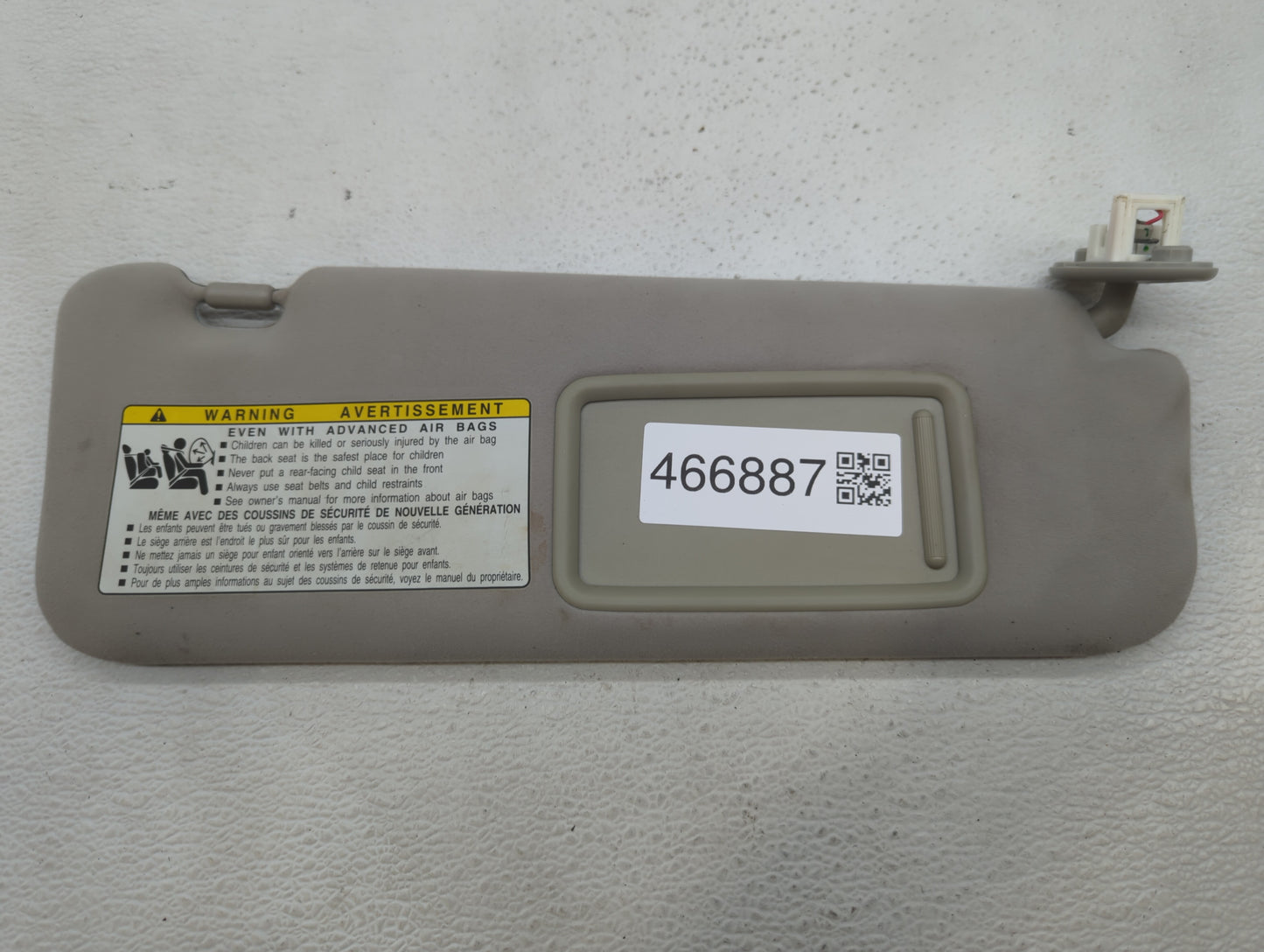 2010-2011 Lexus Es350 Sun Visor Shade Replacement Passenger Right Mirror Fits Fits 2010 2011 OEM Used Auto Parts - Oemusedau