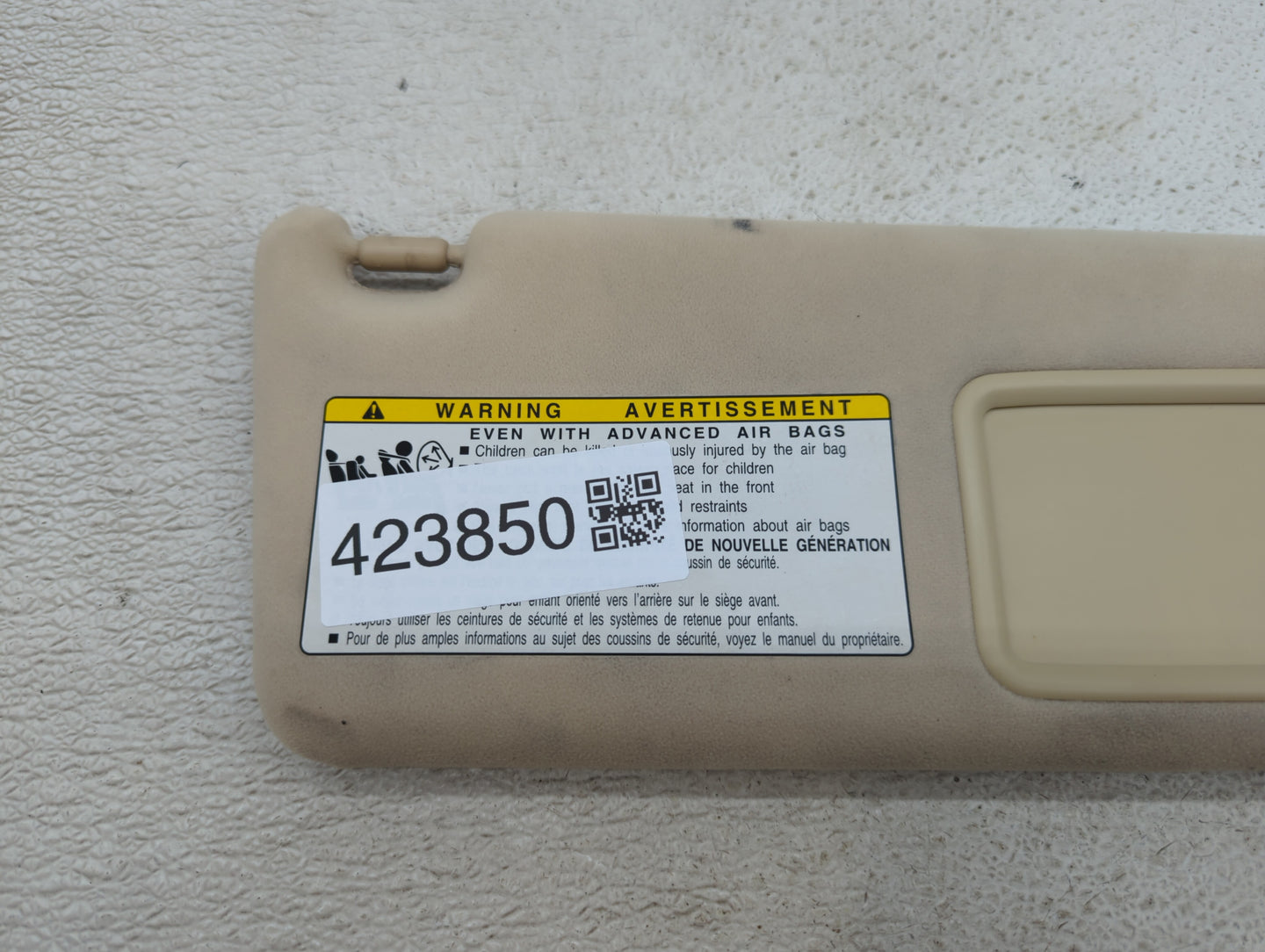 2007-2011 Lexus Gs350 Sun Visor Shade Replacement Passenger Right Mirror Fits Fits 2007 2008 2009 2010 2011 OEM Used Auto Pa