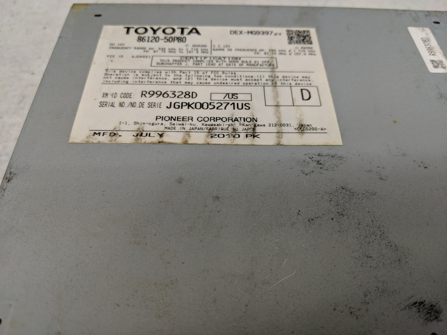2010 Lexus Ls460 Radio AM FM Cd Player Receiver Replacement P/N:86120-50P80 Fits OEM Used Auto Parts - Oemusedautoparts1.com