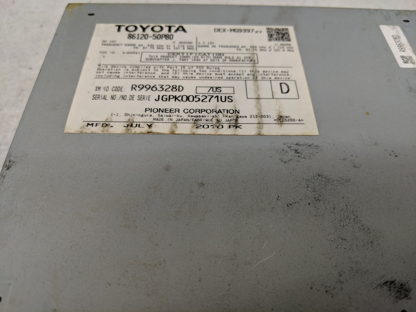 2010 Lexus Ls460 Radio AM FM Cd Player Receiver Replacement P/N:86120-50P80 Fits OEM Used Auto Parts - Oemusedautoparts1.com