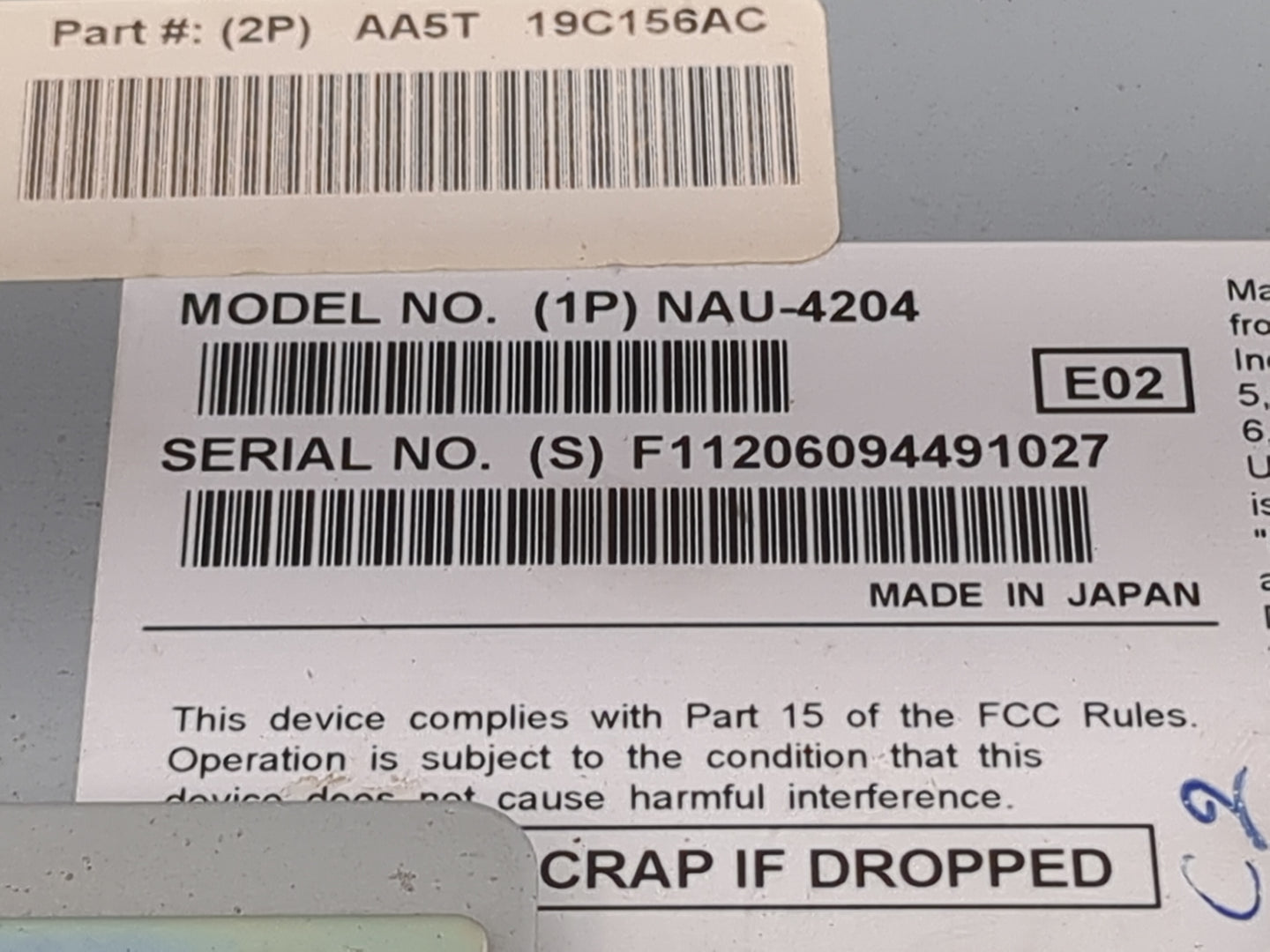 2010 Lincoln Mks Radio AM FM Cd Player Receiver Replacement P/N:AA5T19C156AC NAU-4204 Fits OEM Used Auto Parts - Oemusedauto