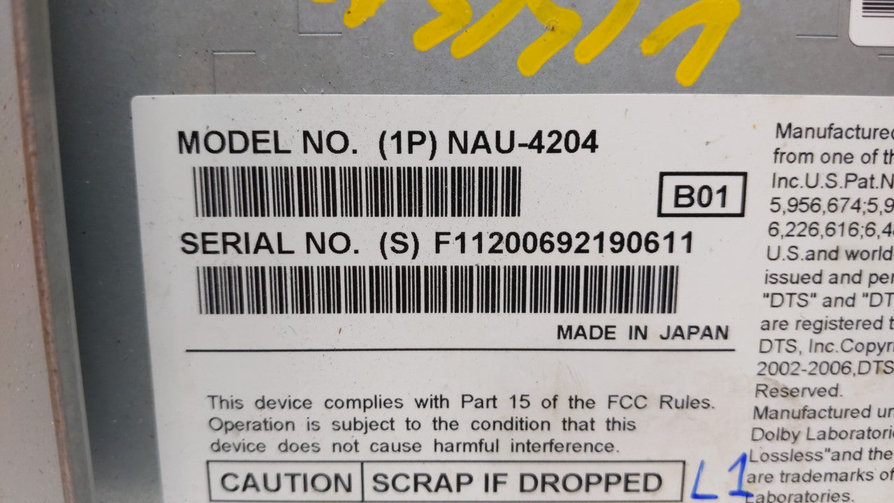 2010 Lincoln Mkt Radio AM FM Cd Player Receiver Replacement P/N:NAU-4204 Fits OEM Used Auto Parts - Oemusedautoparts1.com