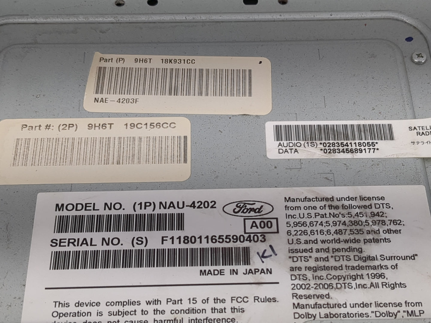 2010 Lincoln Mkz Radio AM FM Cd Player Receiver Replacement P/N:9H6T 18K931CC Fits OEM Used Auto Parts - Oemusedautoparts1.c