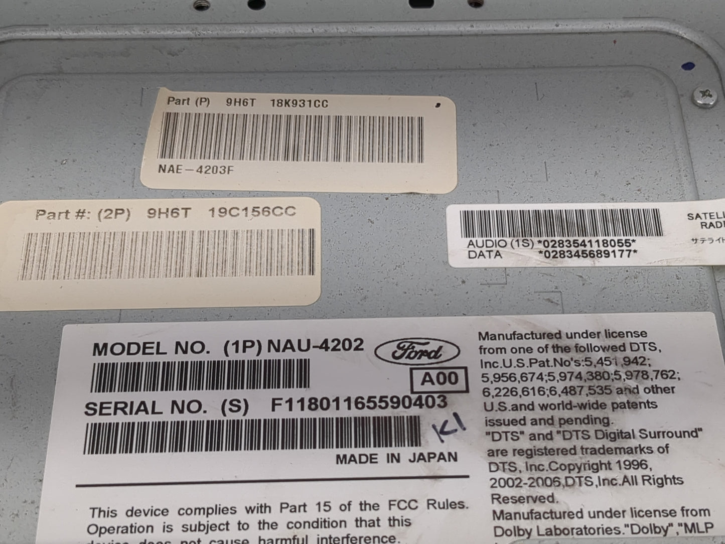 2010 Lincoln Mkz Radio AM FM Cd Player Receiver Replacement P/N:9H6T 18K931CC Fits OEM Used Auto Parts - Oemusedautoparts1.c