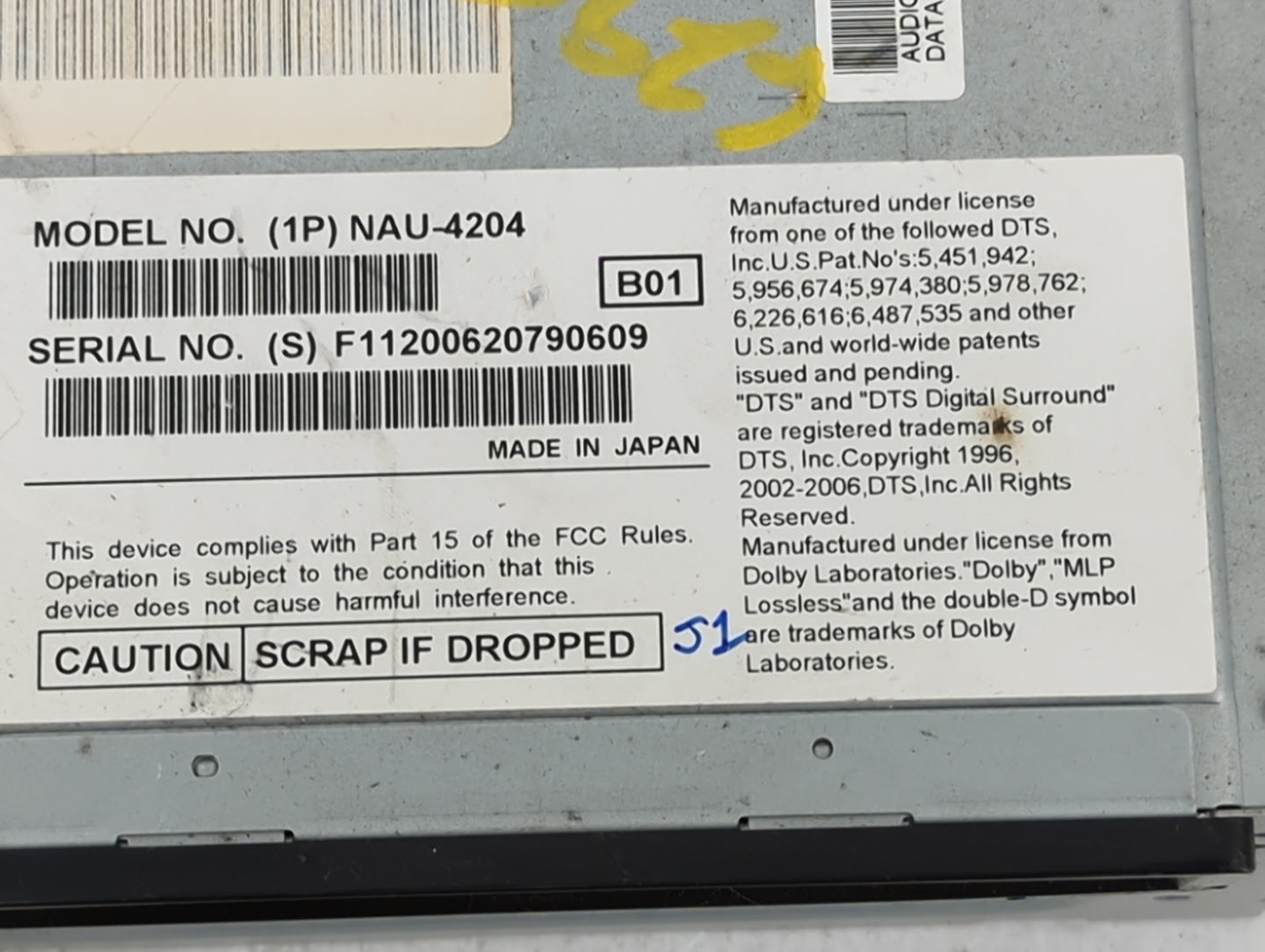 2010 Lincoln Mkz Radio AM FM Cd Player Receiver Replacement P/N:NAU-4204 Fits OEM Used Auto Parts - Oemusedautoparts1.com