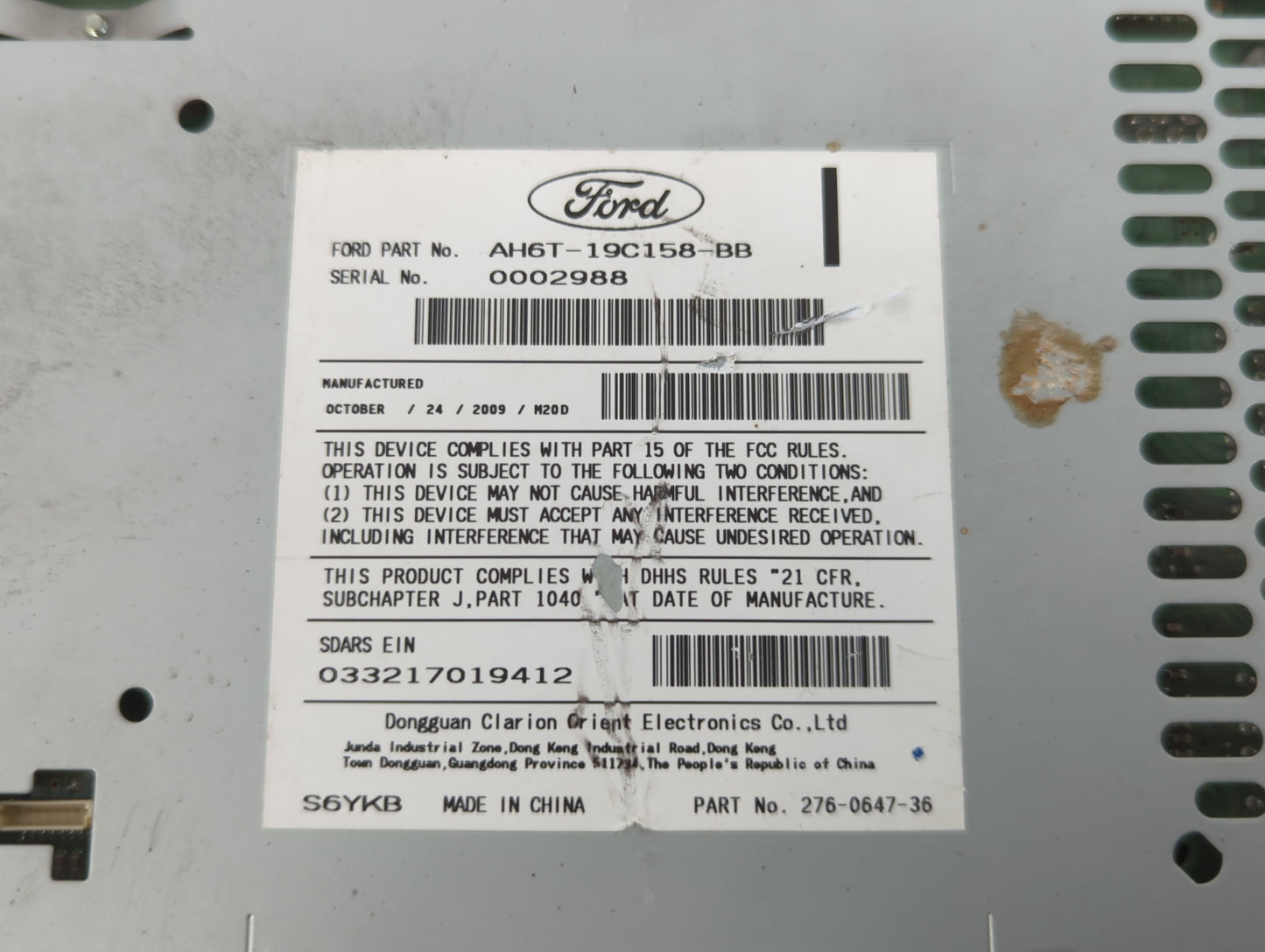 2010-2010 Lincoln Mkz Am Fm Cd Player Radio Receiver - Oemusedautoparts1.com