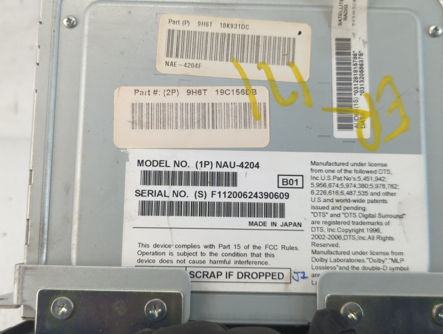 2010 Lincoln Mkz Radio AM FM Cd Player Receiver Replacement P/N:9H6T 18K931DC F11801317890428, NAU-4202 Fits OEM Used Auto P