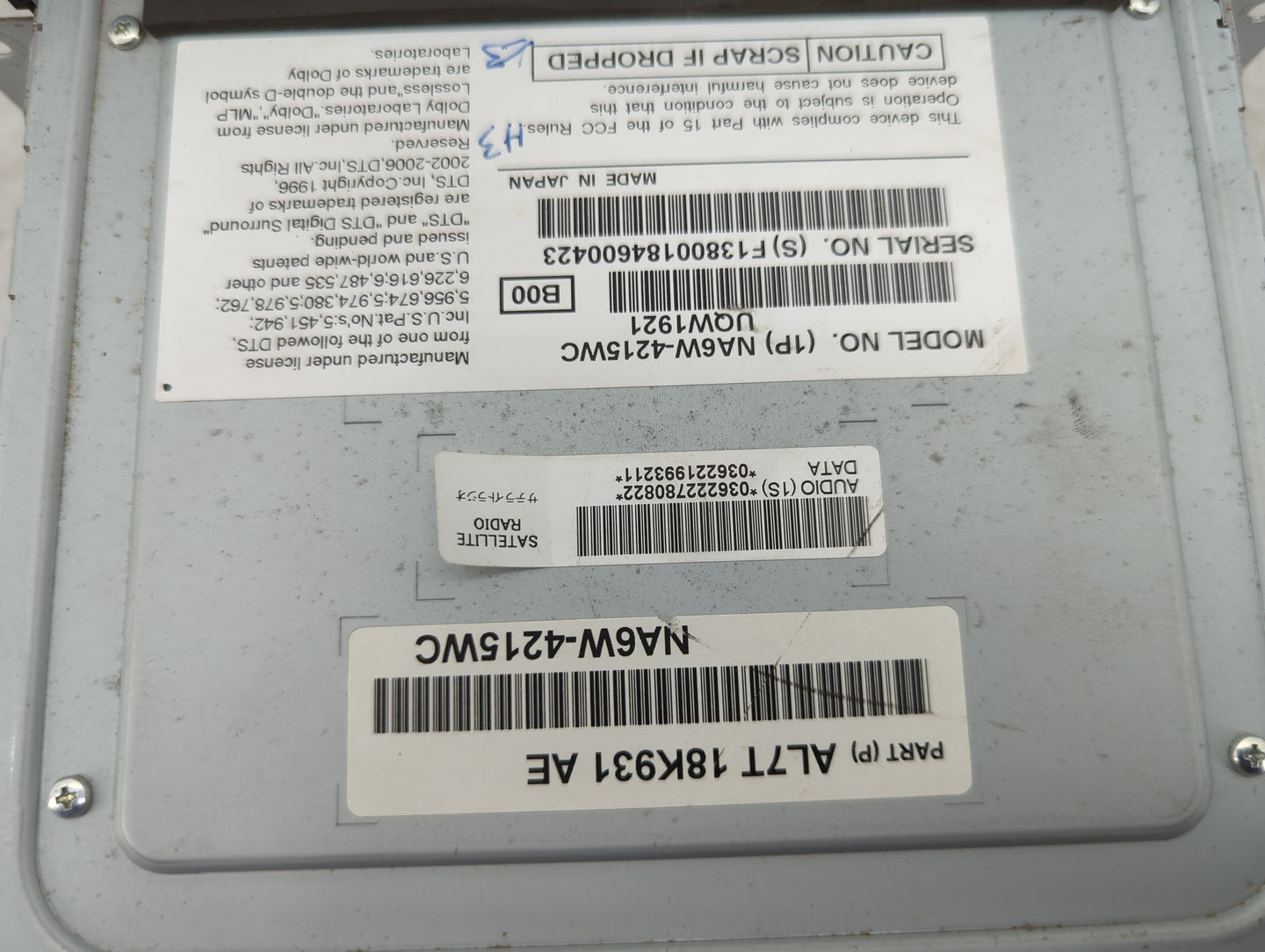2010 Lincoln Navigator Radio AM FM Cd Player Receiver Replacement P/N:AL7T-18K931-AE NA6W-4215WC Fits OEM Used Auto Parts - 