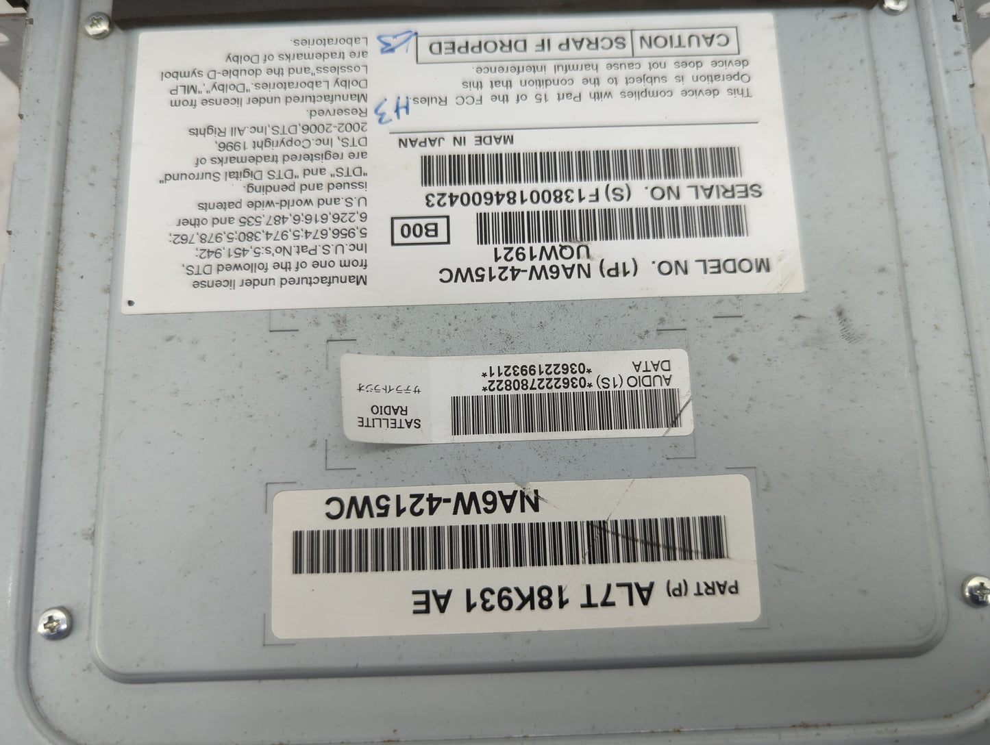 2010 Lincoln Navigator Radio AM FM Cd Player Receiver Replacement P/N:AL7T-18K931-AE NA6W-4215WC Fits OEM Used Auto Parts - 