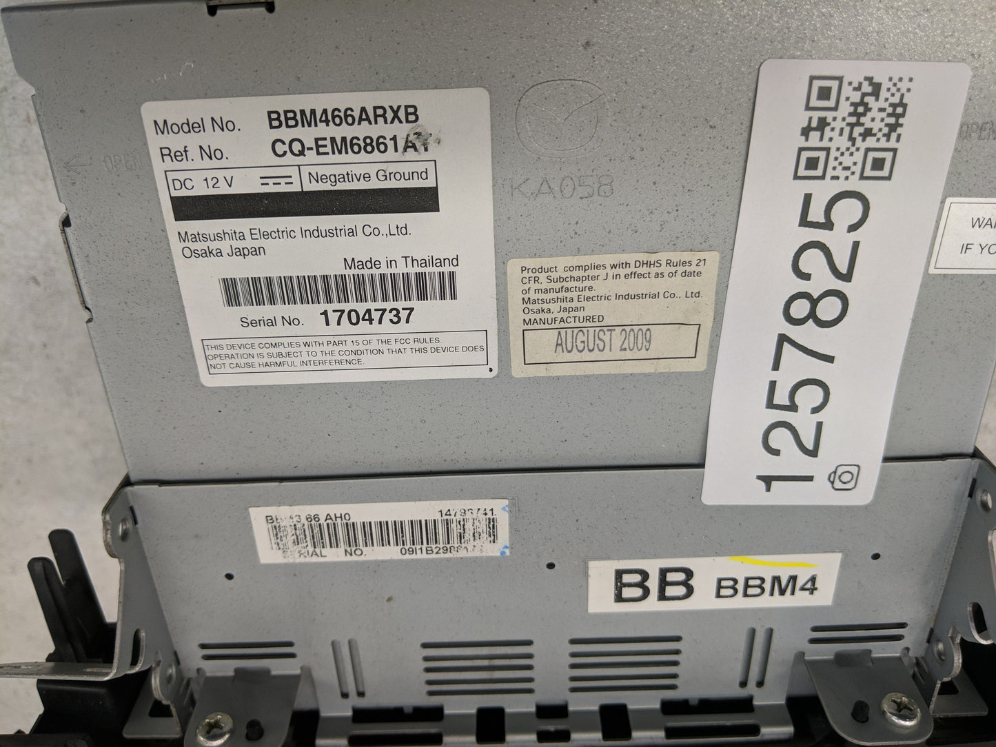2010 Mazda 3 Radio AM FM Cd Player Receiver Replacement Fits OEM Used Auto Parts - Oemusedautoparts1.com