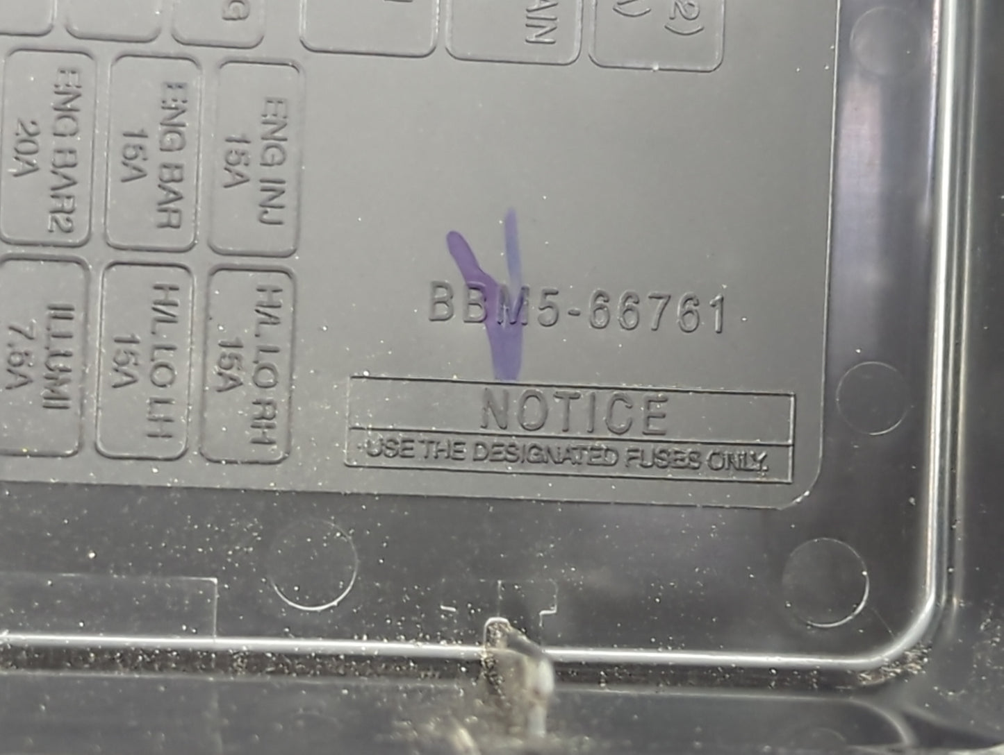 2010 Mazda 3 Fusebox Fuse Box Panel Relay Module P/N:BBM5-66761 Fits OEM Used Auto Parts - Oemusedautoparts1.com