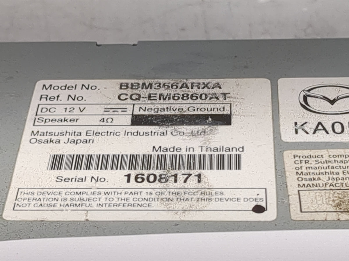 2010 Mazda 3 Radio AM FM Cd Player Receiver Replacement P/N:BBM366ARXA CQ-EM6860AT Fits OEM Used Auto Parts - Oemusedautopar