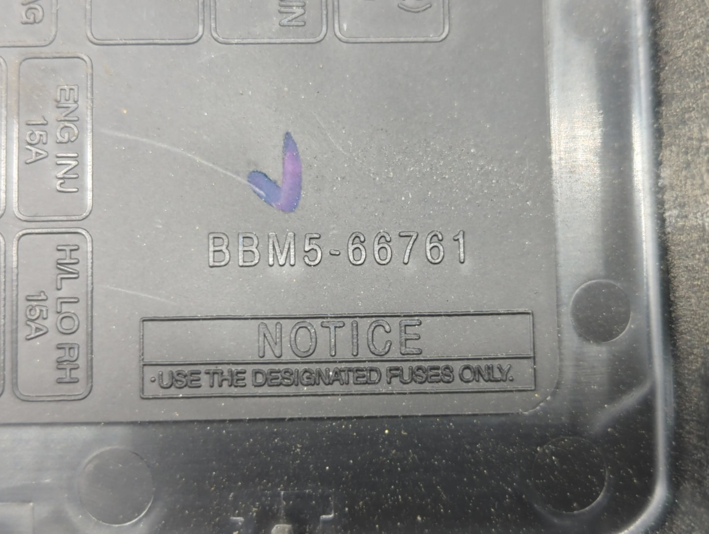 2010 Mazda 3 Fusebox Fuse Box Panel Relay Module P/N:BBM5-66761 BBM6-66791 Fits OEM Used Auto Parts - Oemusedautoparts1.com