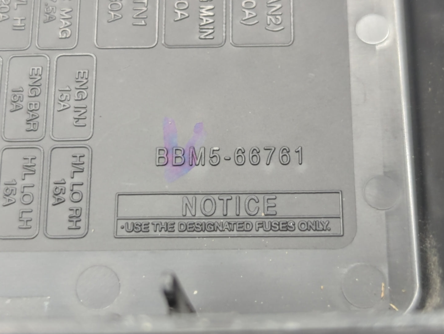 2010 Mazda 3 Fusebox Fuse Box Panel Relay Module P/N:BBM5-66761 Fits OEM Used Auto Parts - Oemusedautoparts1.com