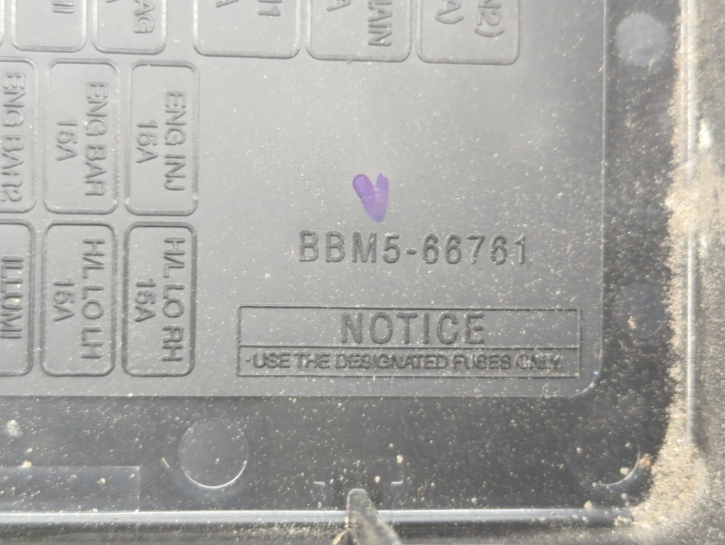 2010 Mazda 3 Fusebox Fuse Box Panel Relay Module P/N:BBM5-66761 Fits OEM Used Auto Parts - Oemusedautoparts1.com